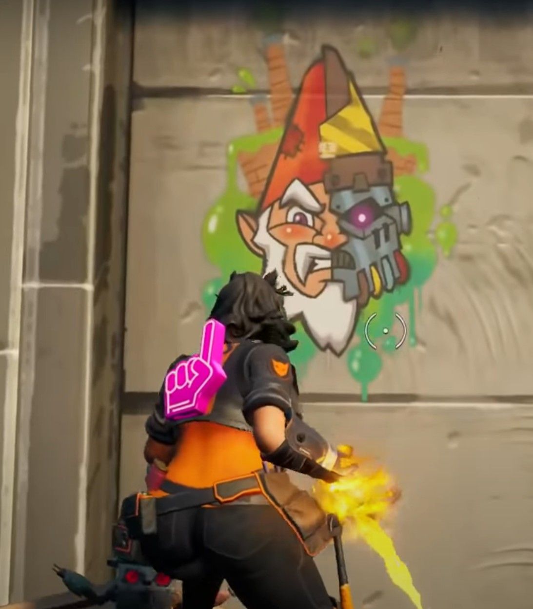 A player finds one of the Most Wanted sprays in Fortnite Season 4