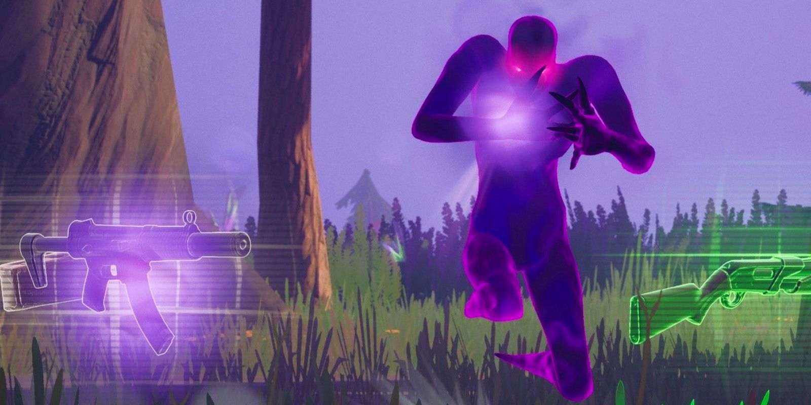 A player consumes items to regain health as a Shadow during the Fortnitemares event in Fortnite