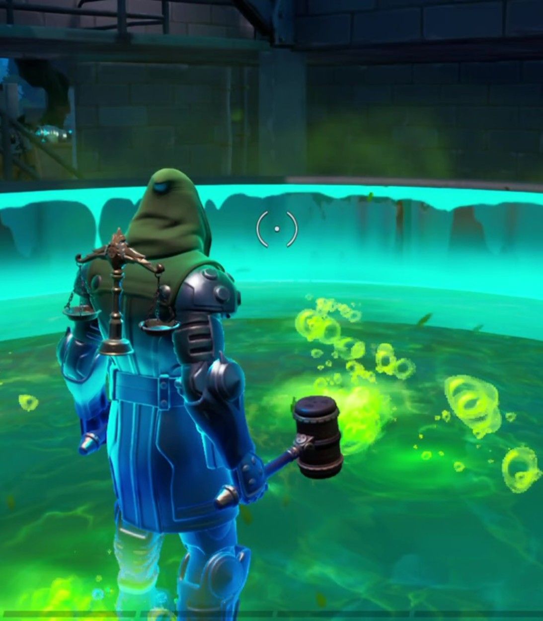 A player stands in a vat of Slurp Juice in Fortnite Season 4