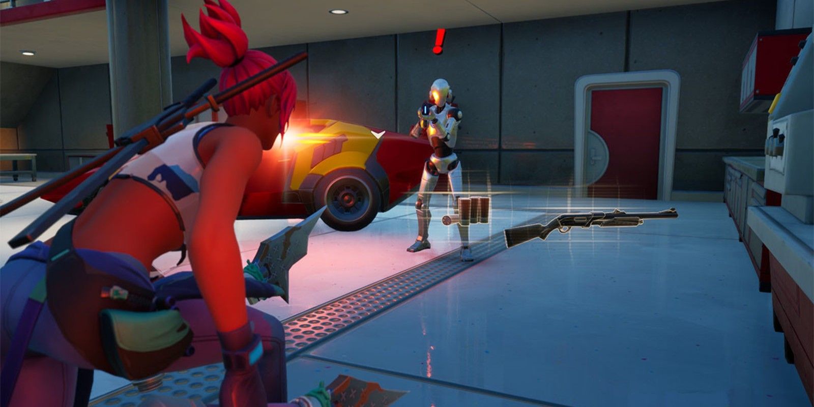 A player headshots a Stark Robot in Fortnite Season 4