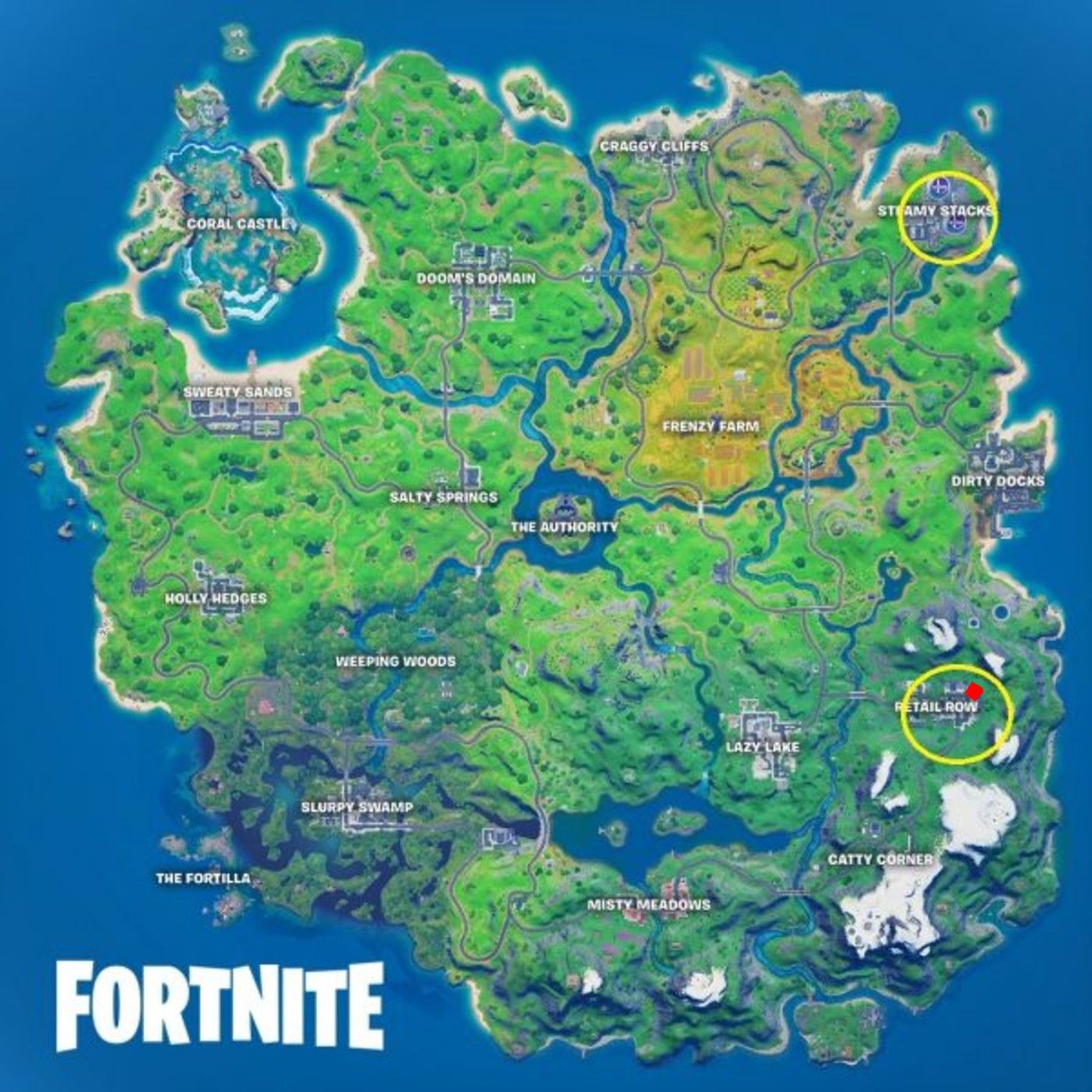 Fortnite Where To Find The Zipline From Retail Row To Steamy Stacks