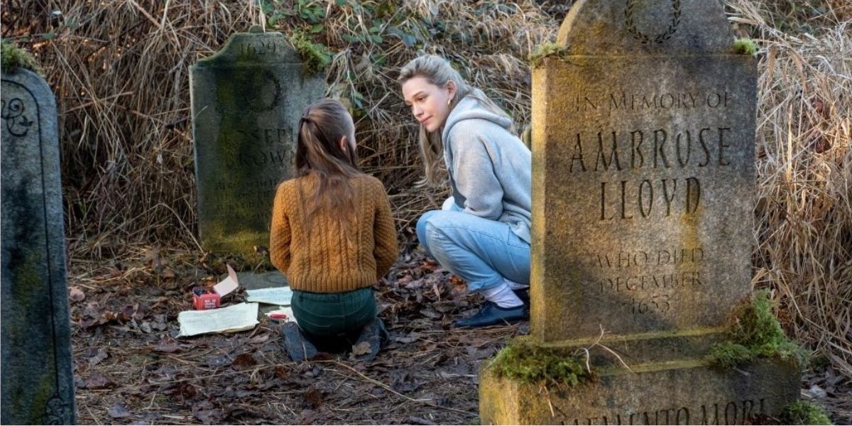 Dani and Flora in graveyard