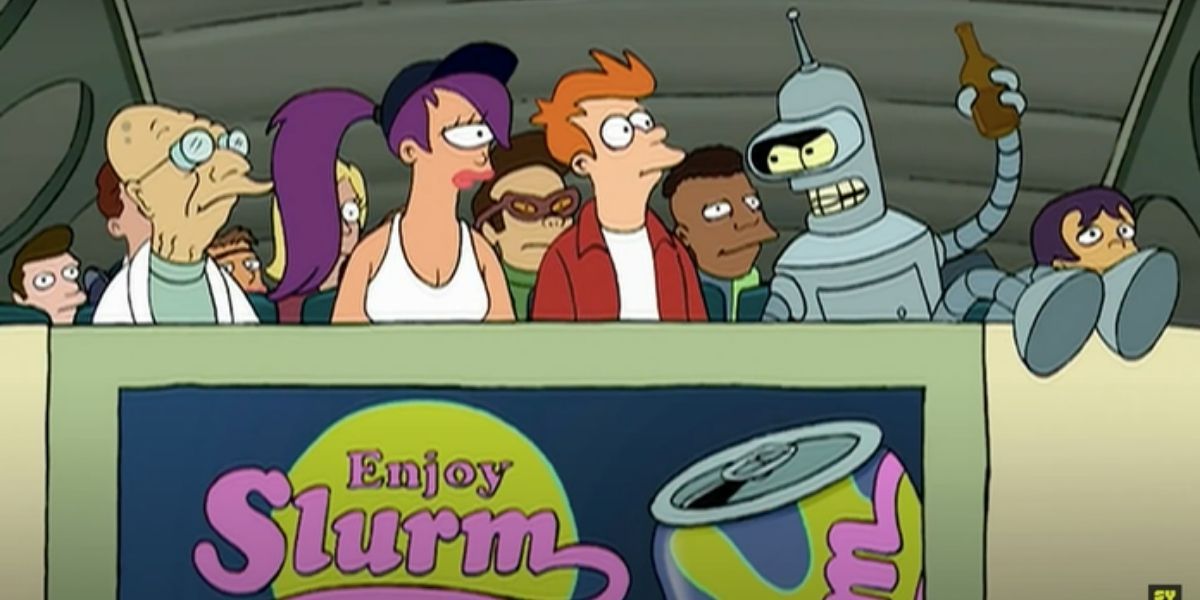 Futurama characters at a sporting event