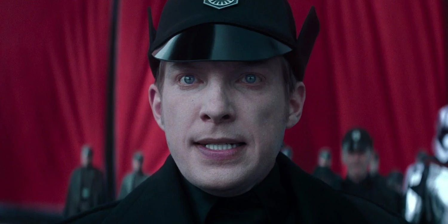 General Hux addressing the First Order in Star Wars The Force Awakens