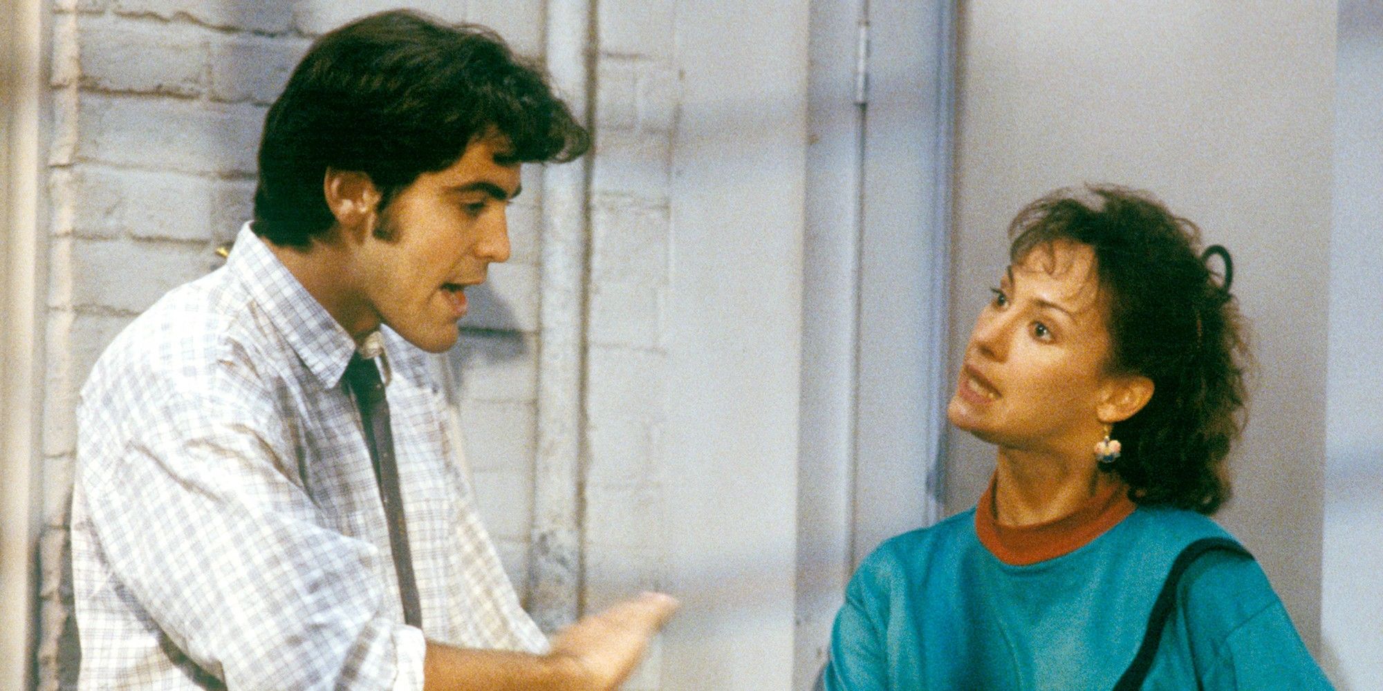 George Clooney with Laurie Metcalf on Roseanne
