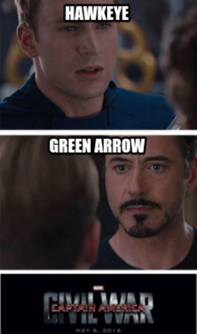 Green Arrow vs Hawkeye Meme 2