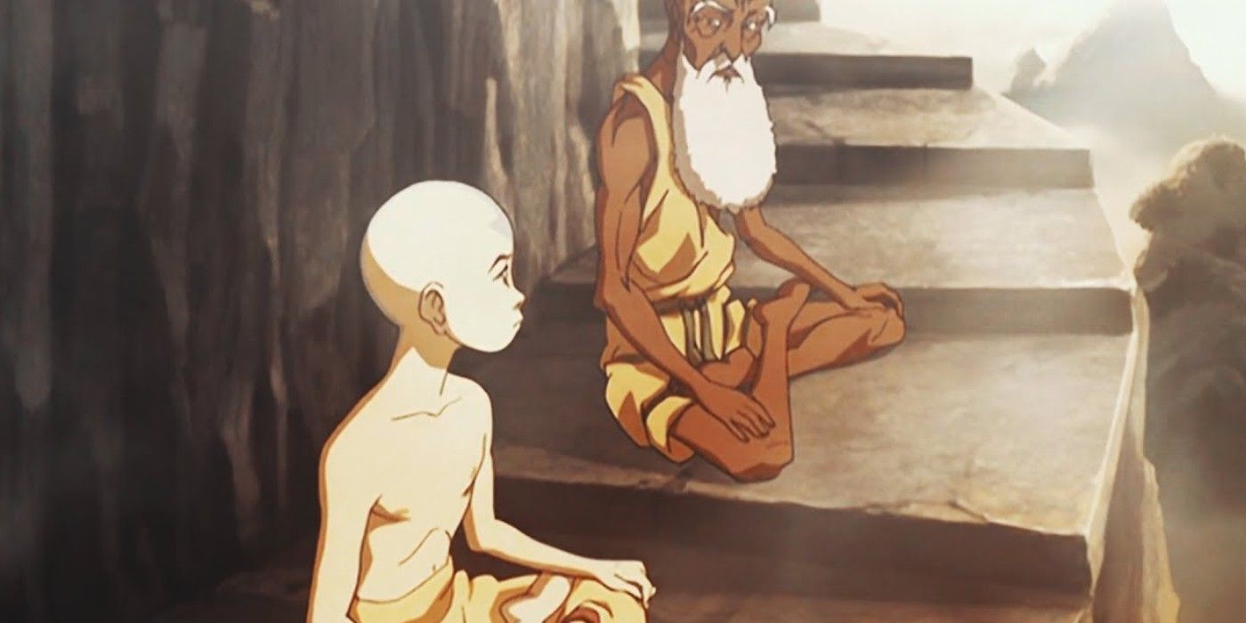 Aang and the guru in Avatar The Last Airbender