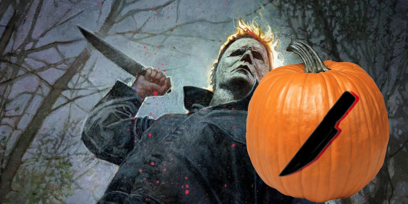 Halloween movie knife pumpkin