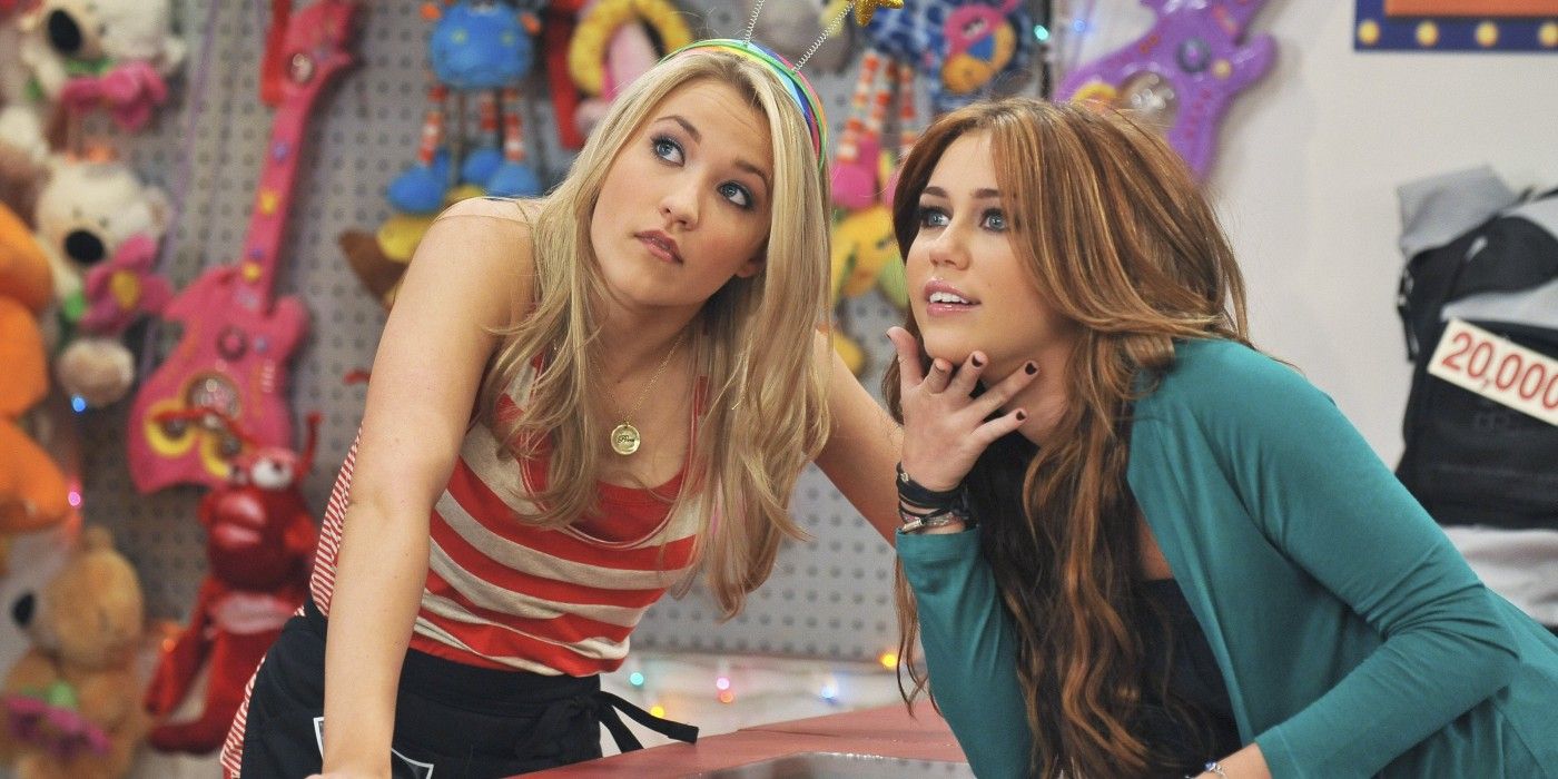 Miley Cyrus and Emily Osment in Hannah Montana