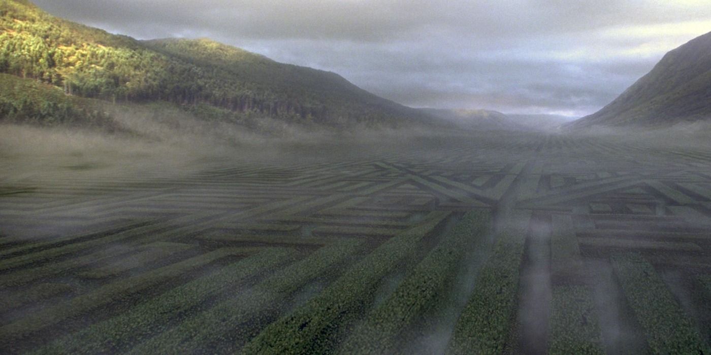 A maze, the third task in the Triwizard tournament, in Harry Potter