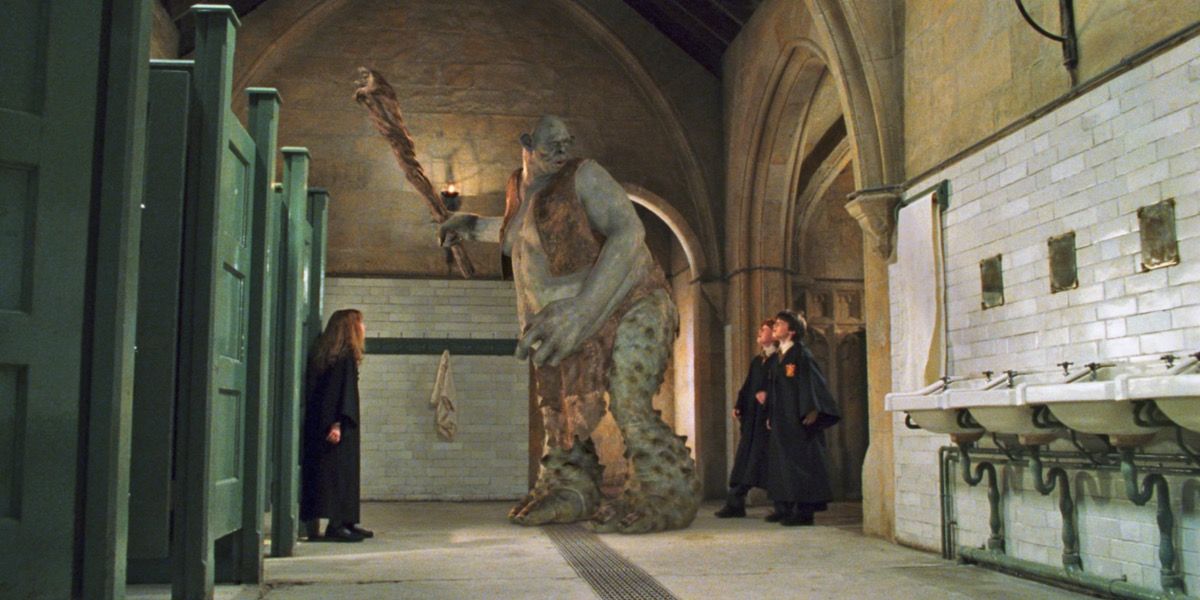 Troll with Harry, Ron and Hermione in Harry Potter and the Sorcerer's Stone.