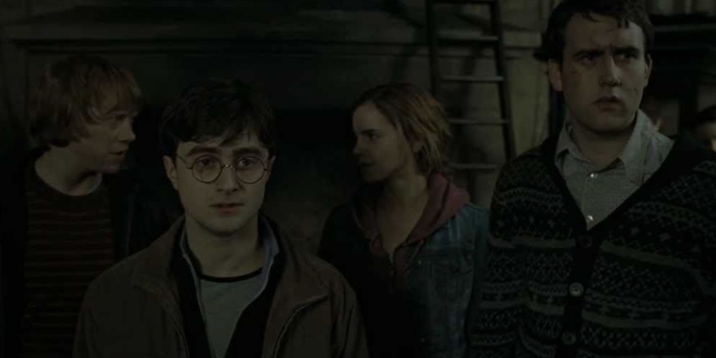 Harry Ron Hermione Return To Hogwarts Deathly Hallows