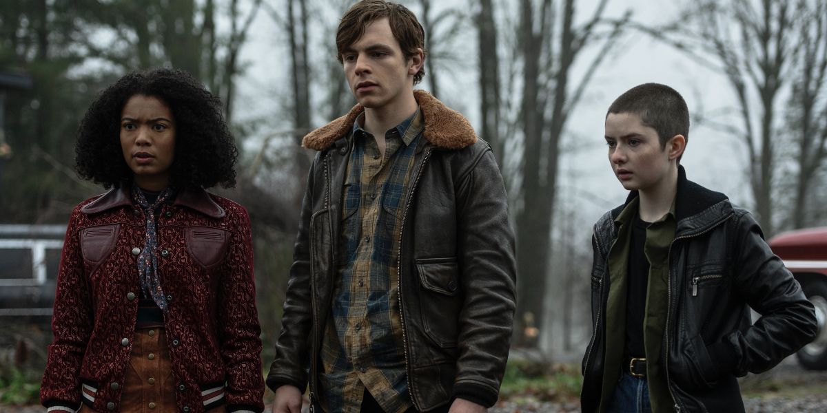 Ross Lynch, Lachlan Watson and Jaz Sinclair in Chilling Adventures of Sabrina