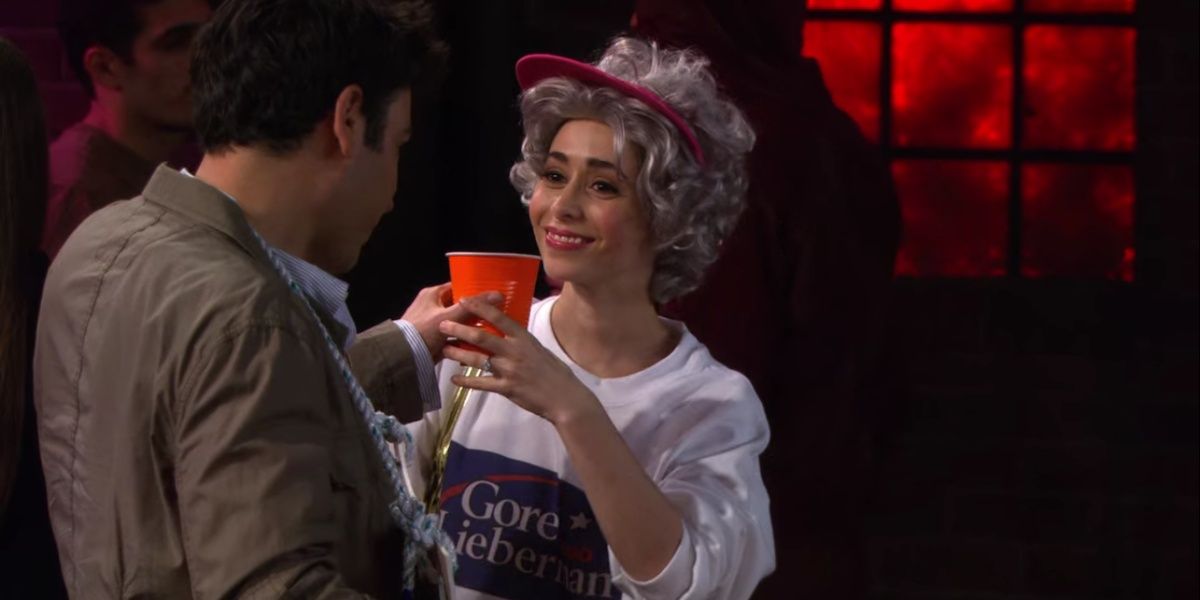 Tracy with Ted On Halloween in How I Met Your Mother 