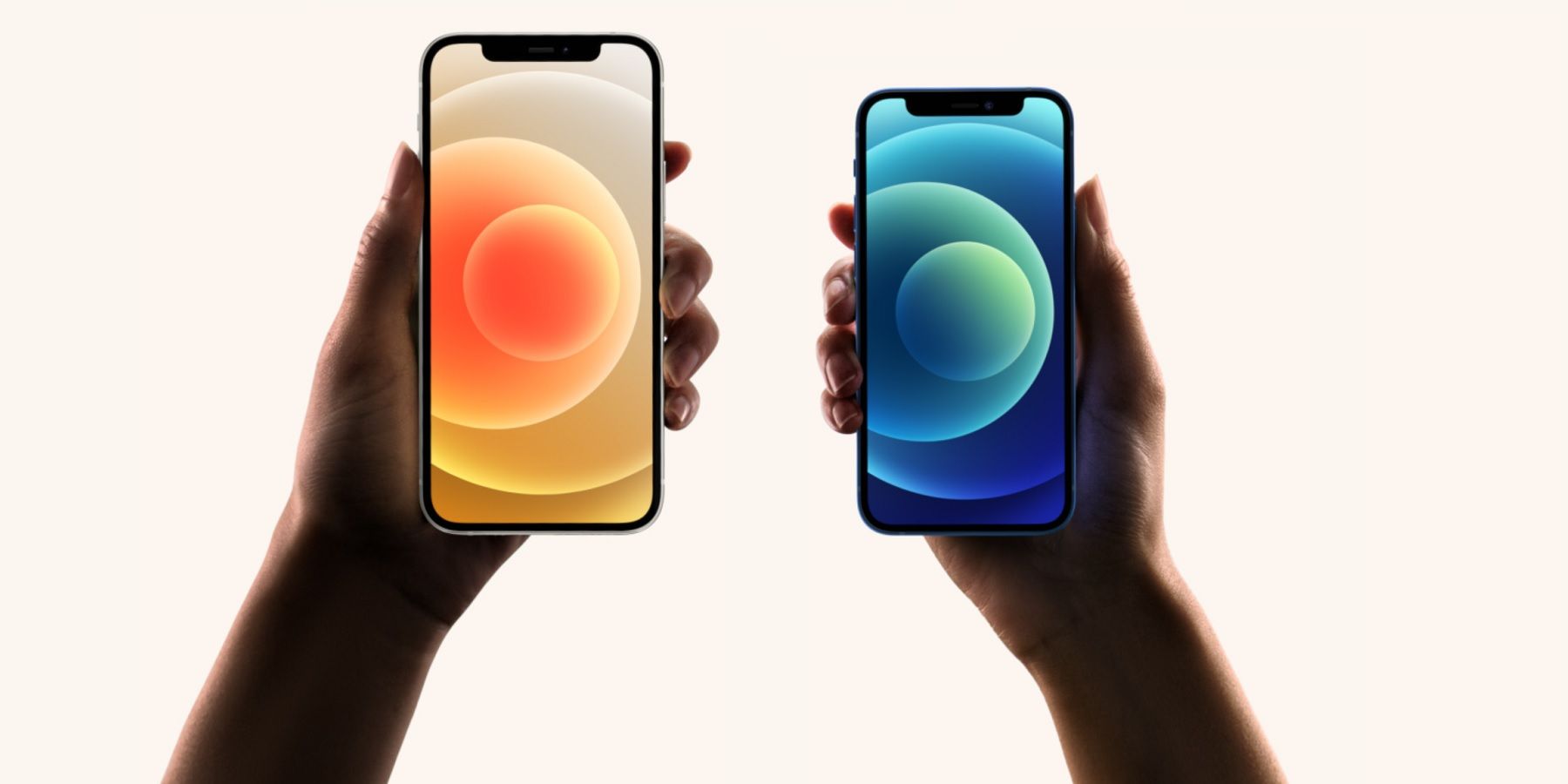 Two iphones in hand
