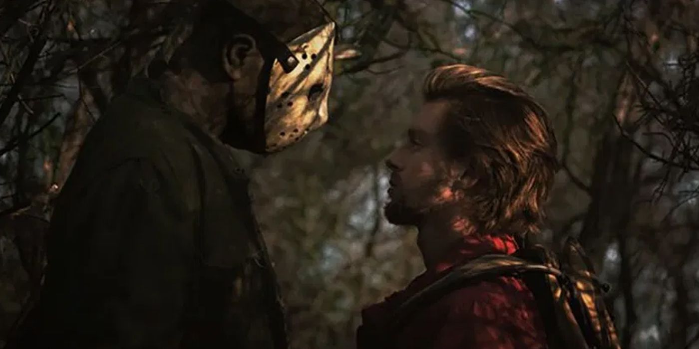 A hiker comes face to face with Jason in the fan made short film Never Hike Alone