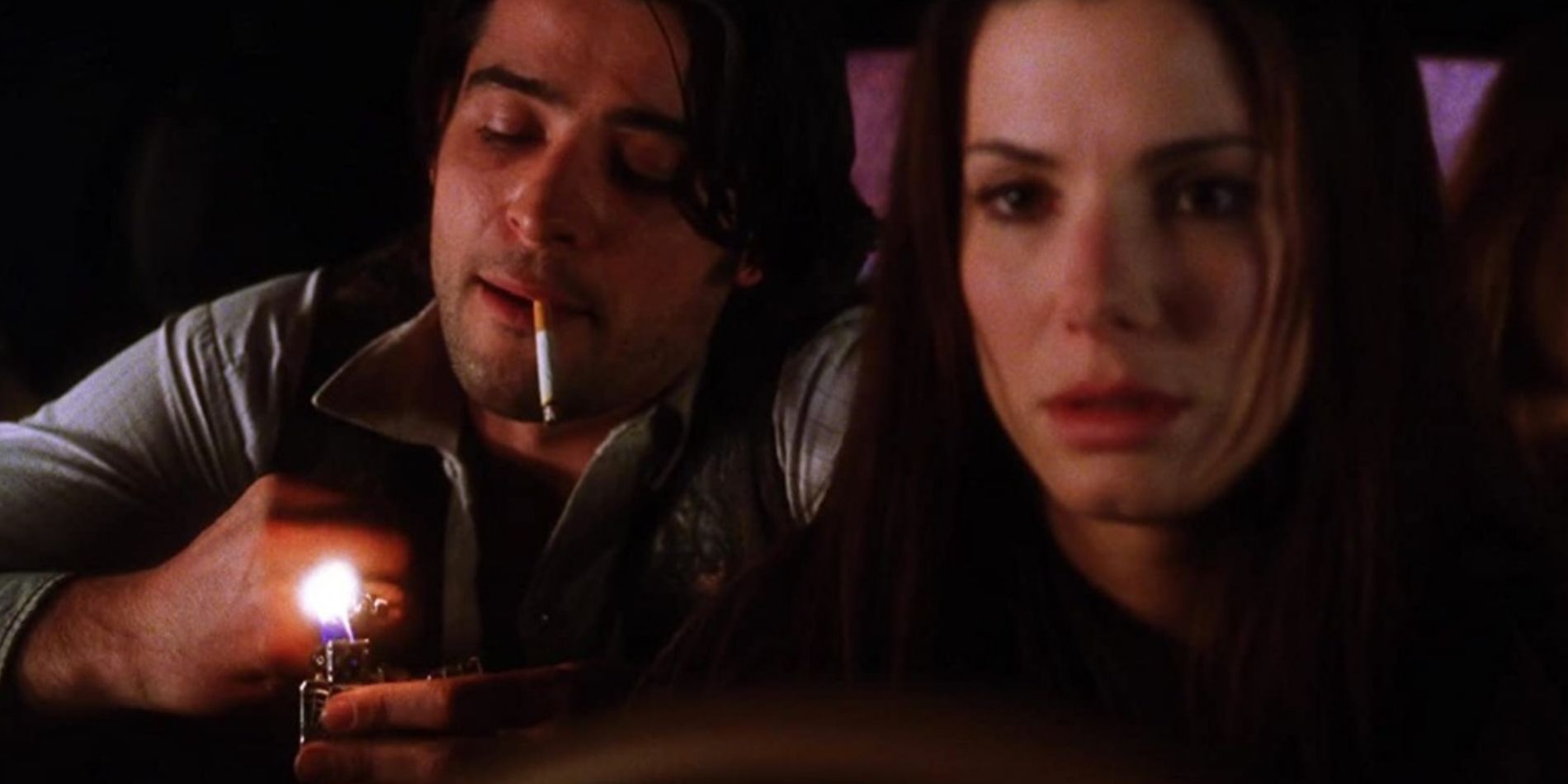 James sits behind Sally in the car in Practical Magic