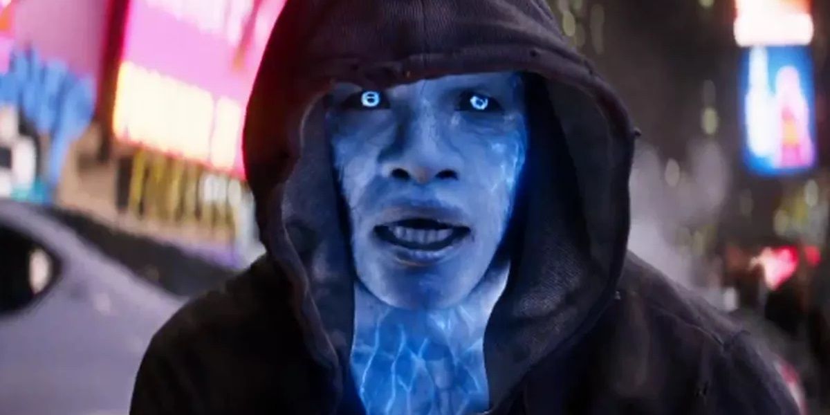 Electro walks through Times Square in The Amazing Spider-Man 2