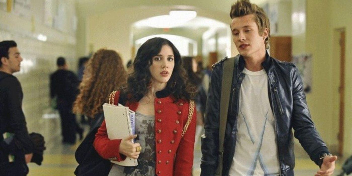 Jane walking in the hallway at school with a classmate on Jane by Design