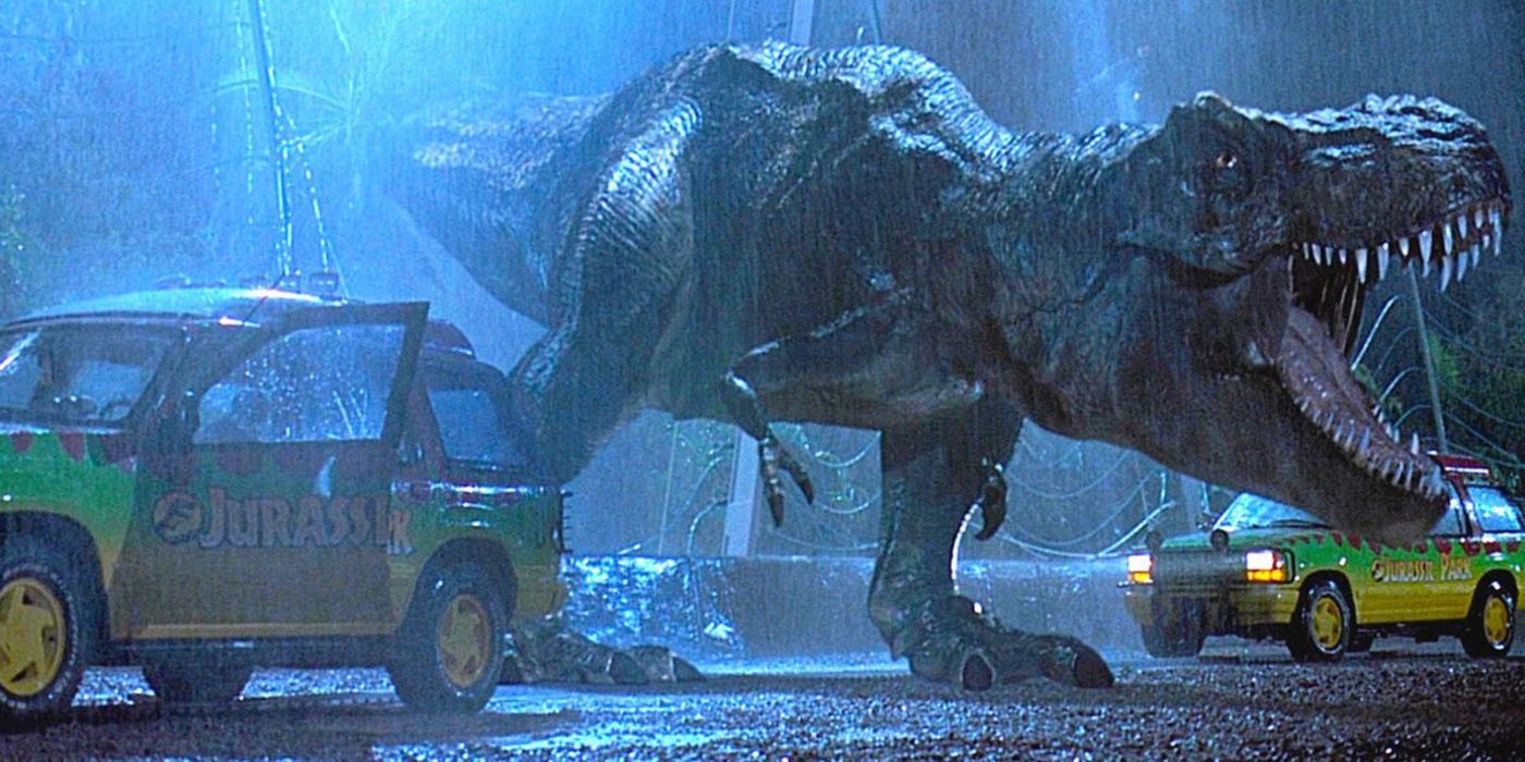 Tyrannosaurus Rex roars in Jurassic Park 