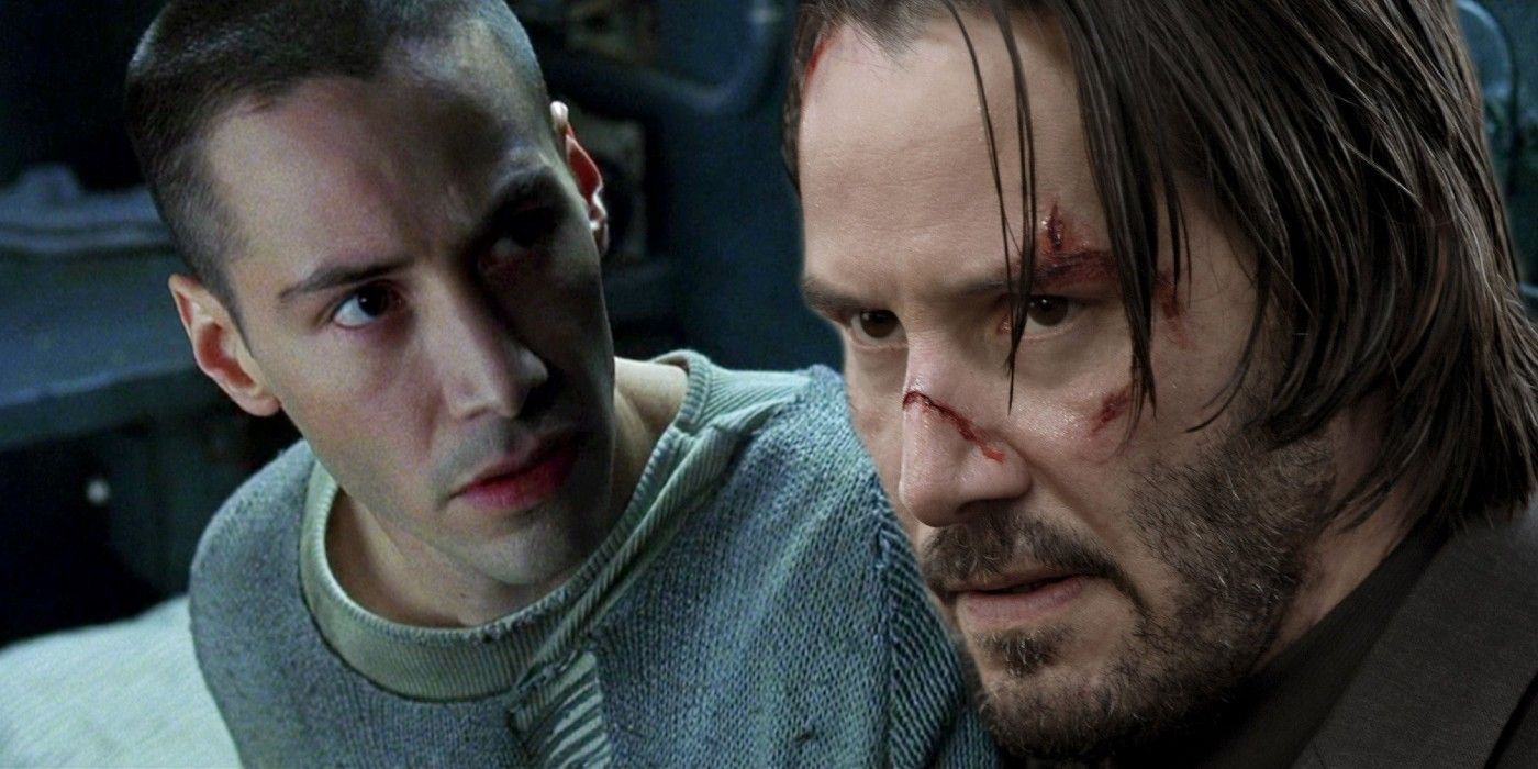 Keanu Reeves as Neo in Matrix and John Wick