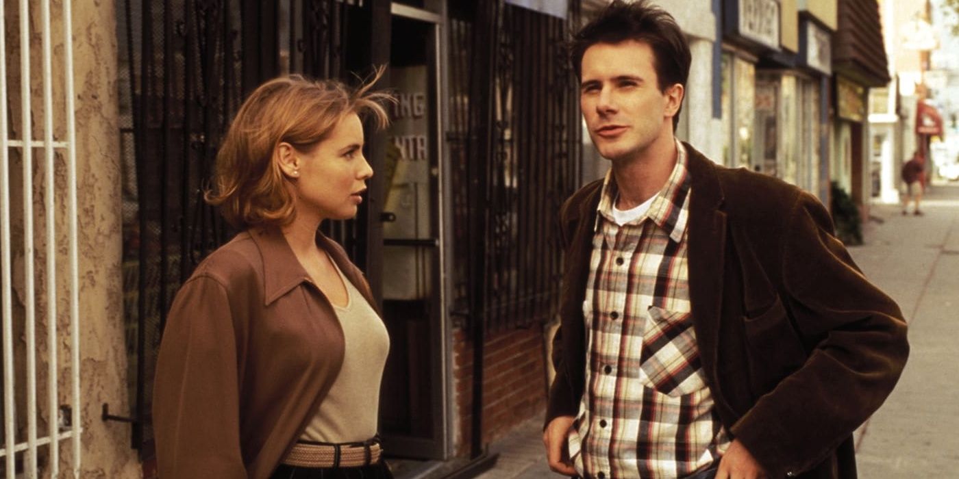 A man and woman standing on the street in Kicking and Screaming