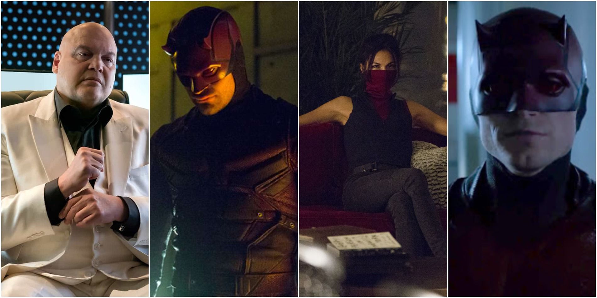 Kingpin, Daredevil, Elektra and Bullseye in the Netflix series