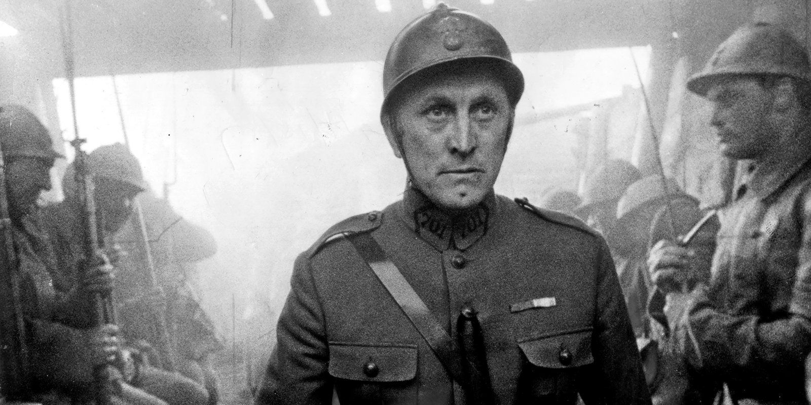 A soldier in the trenches in Paths of Glory