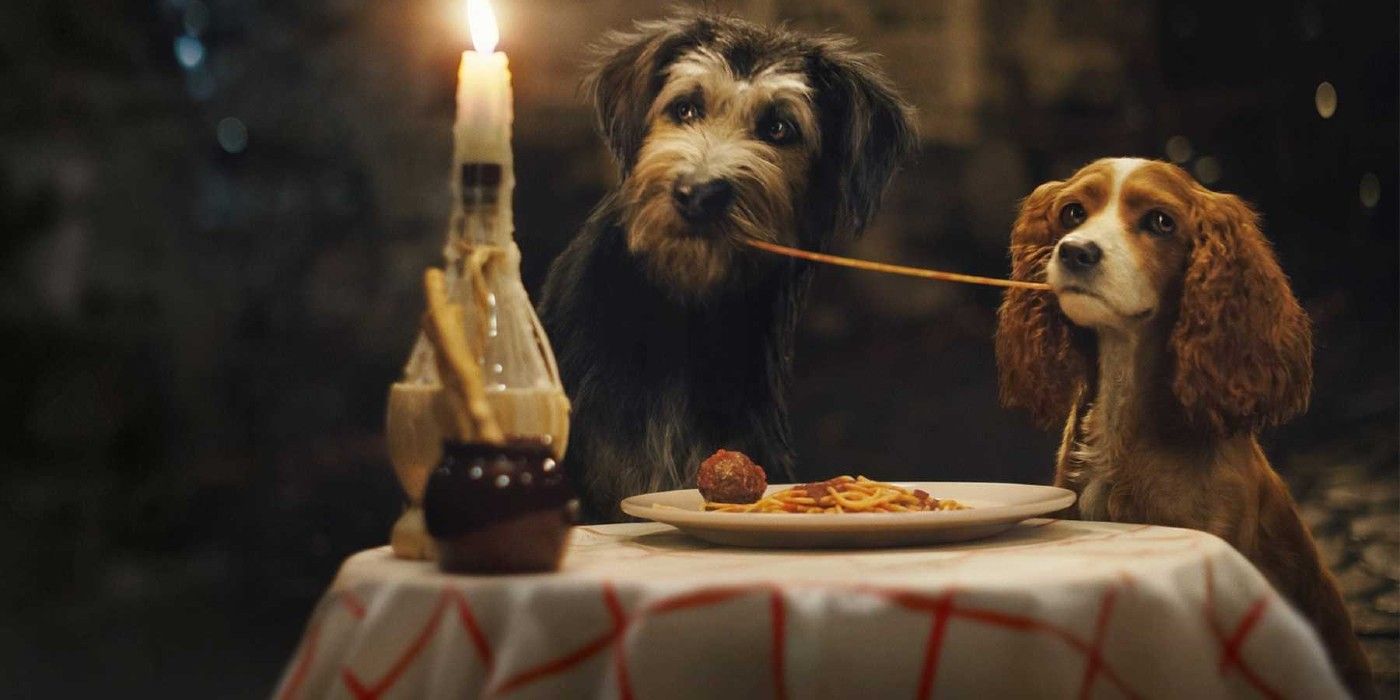 Lady and the Tramp spaghetti scene from the live action version