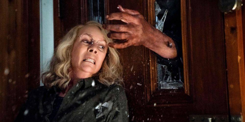 Laurie Strode and Michael Myers in Halloween (2018)