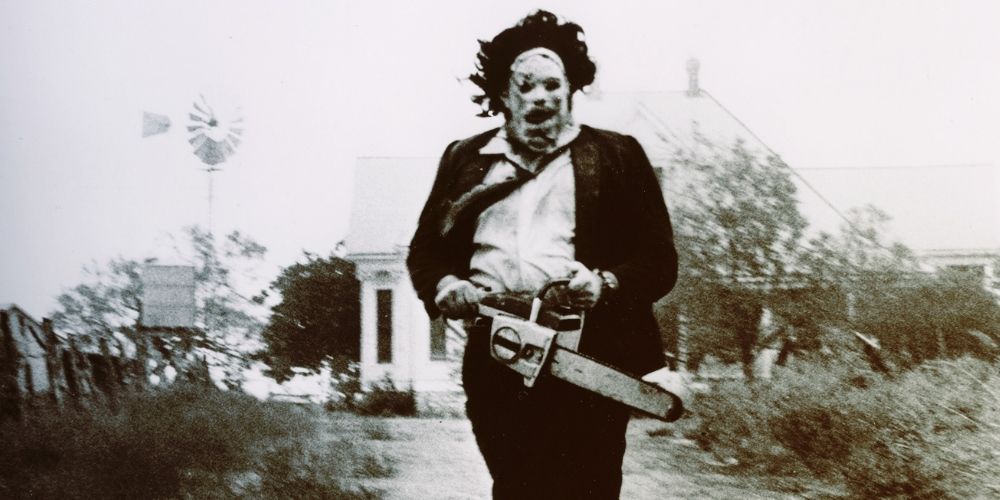 Letherface with his chainsaw in The Texas Chainsaw Massacre