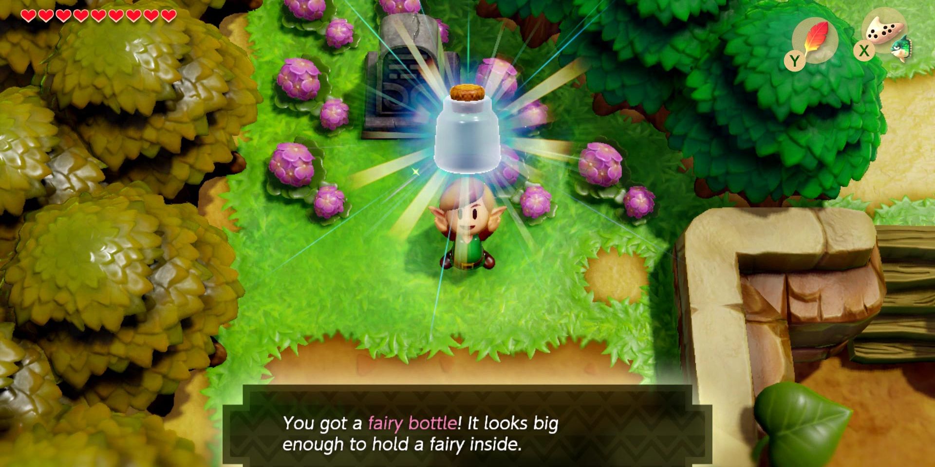 Link catches a fairy in Link's Awakening