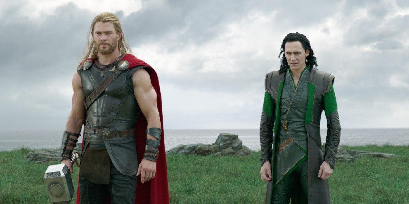Loki and Thor standing on a cliff in Thor Ragnarok