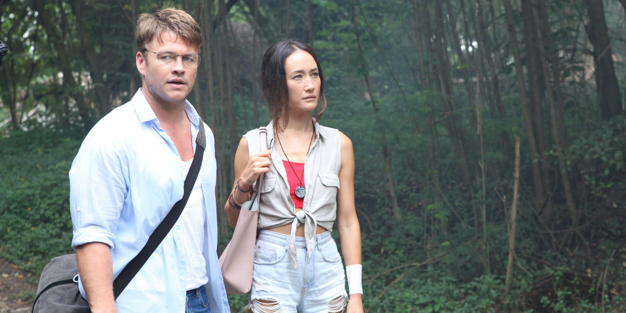 Luke Hemsworth and Maggie Q in Death of Me