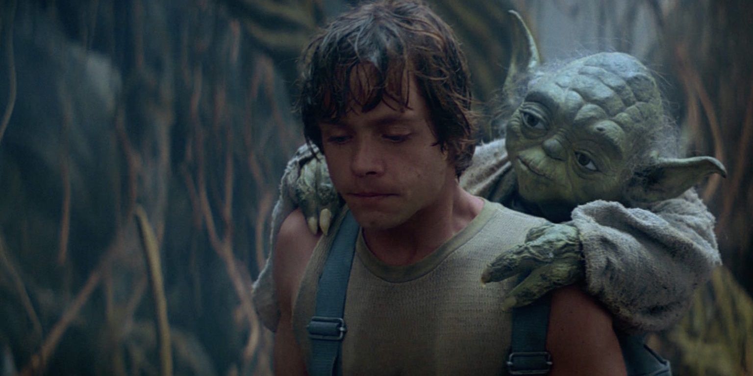 Luke and Yoda in The Empire Strikes Back