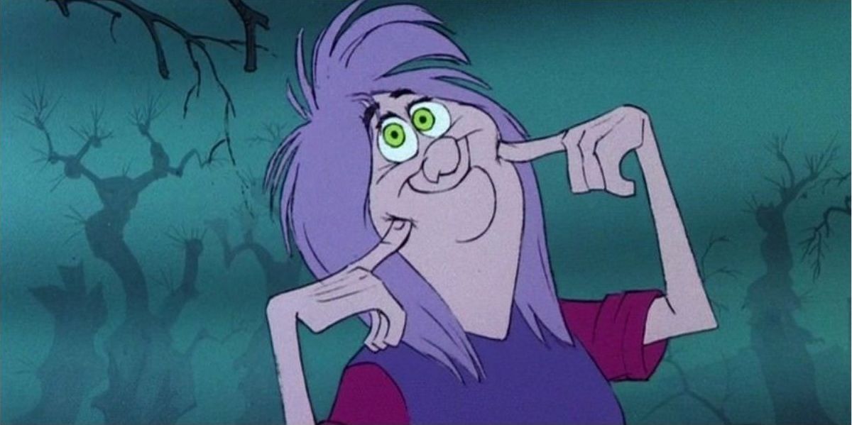 Madam Mim looking goofy in The Sword In The Stone.