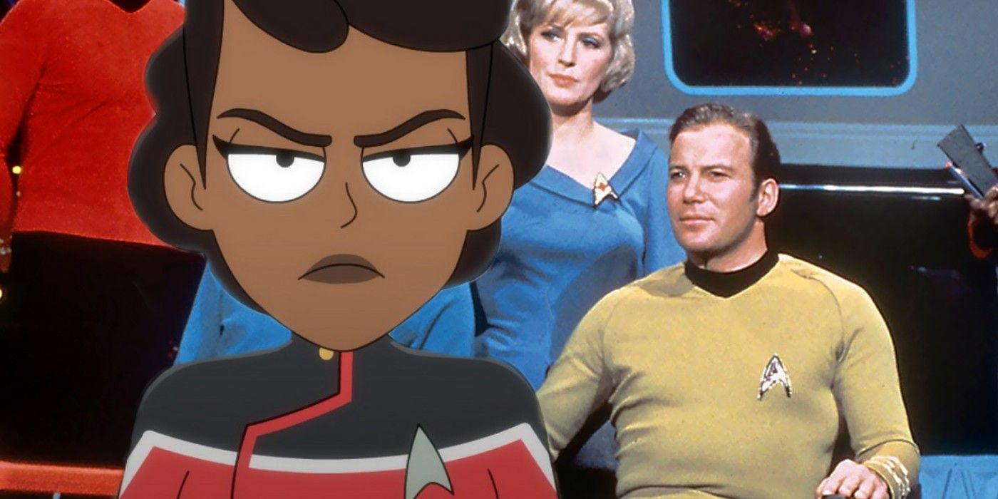 Mariner in Lower Decks and William Shatner as Captain Kirk in Star Trek