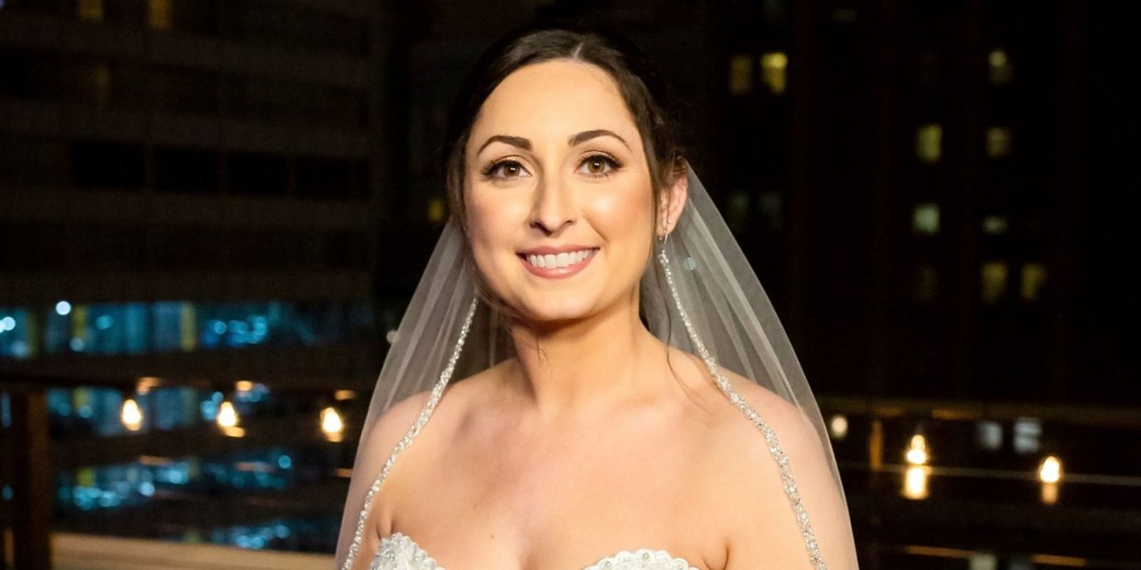 Married At First Sight Olivia in wedding gown veil