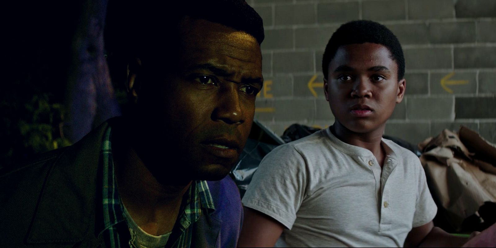It: Mike Hanlon, adult and young, as potrayed by Isaiah Mustafa and Chosen Jacobs.