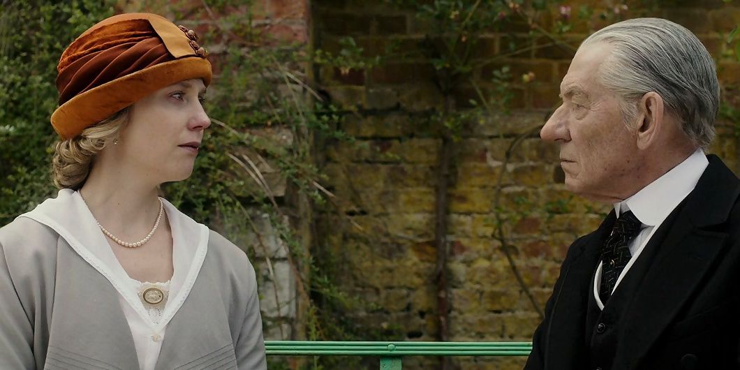 Sherlock Holmes talks to Ann in Mr Holmes