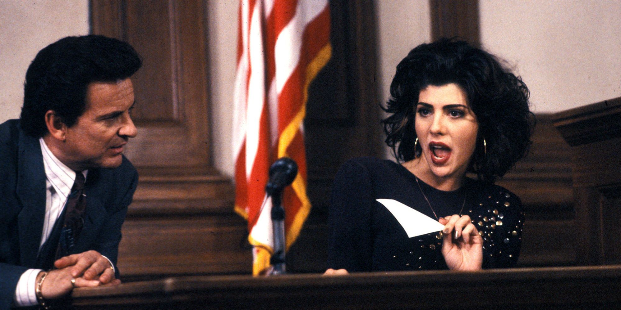 Joe Pesci and Marisa Tomei sit in court in My Cousin Vinny 