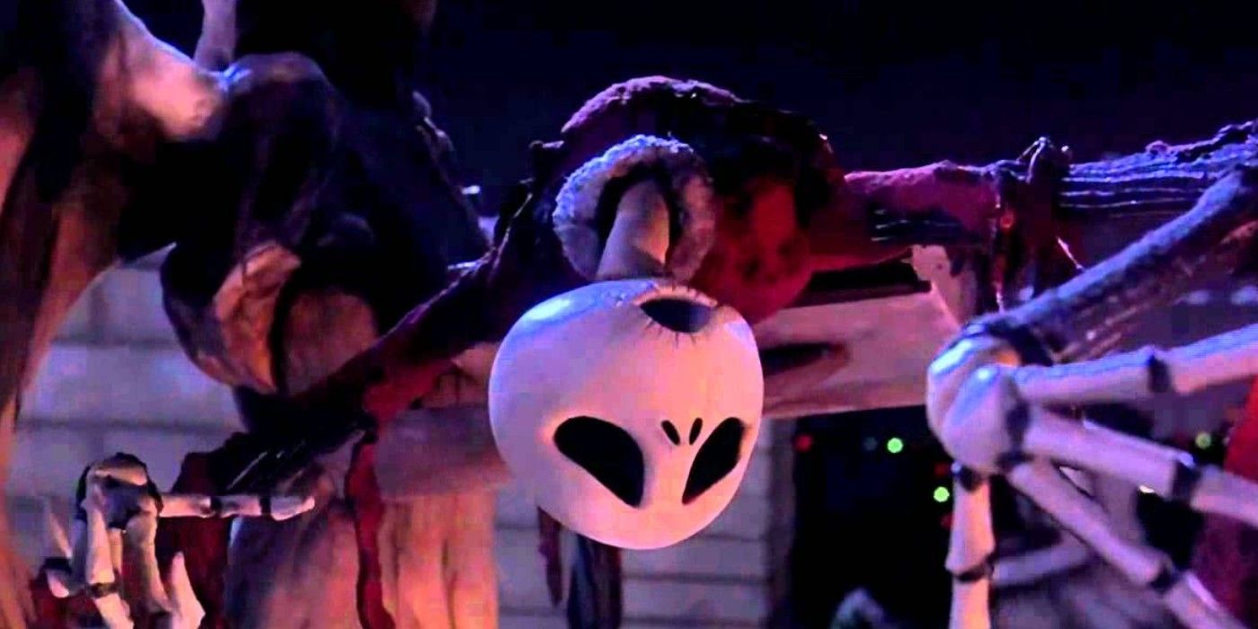 Jack Skellington slumped over a statue in The Nightmare Before Christmas