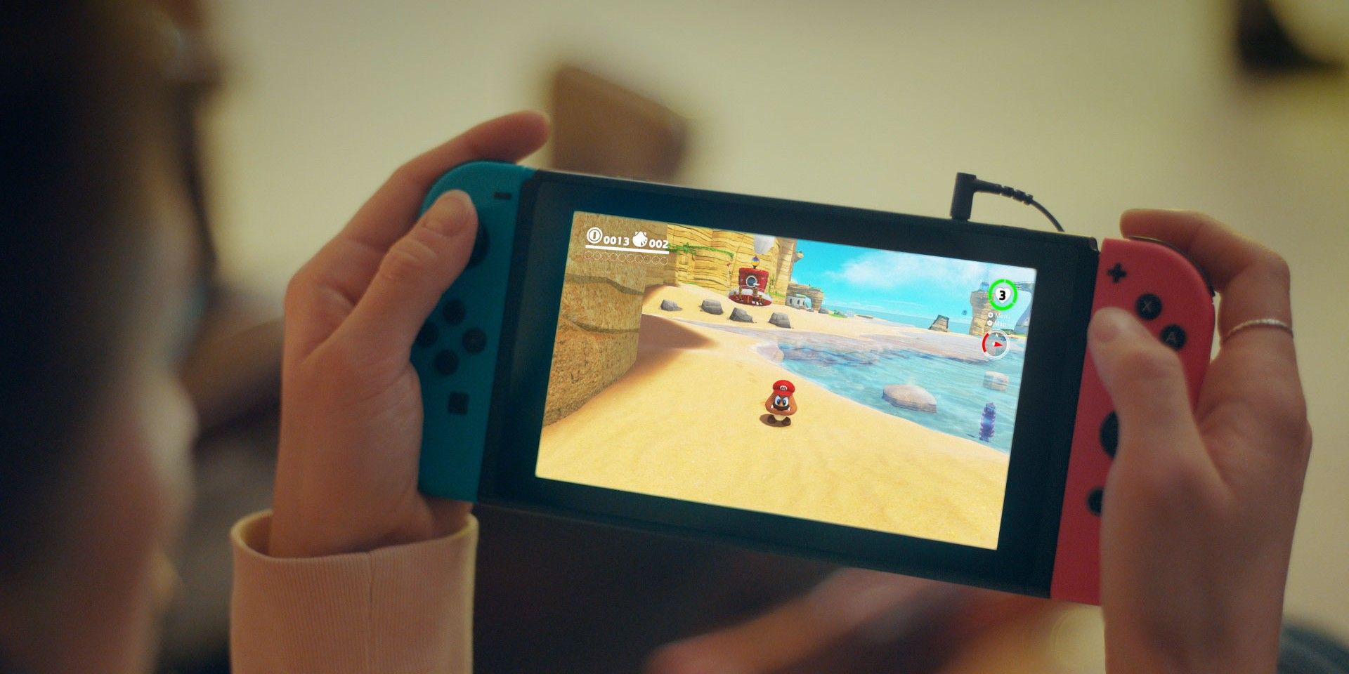 Nintendo Switch console in handheld mode.