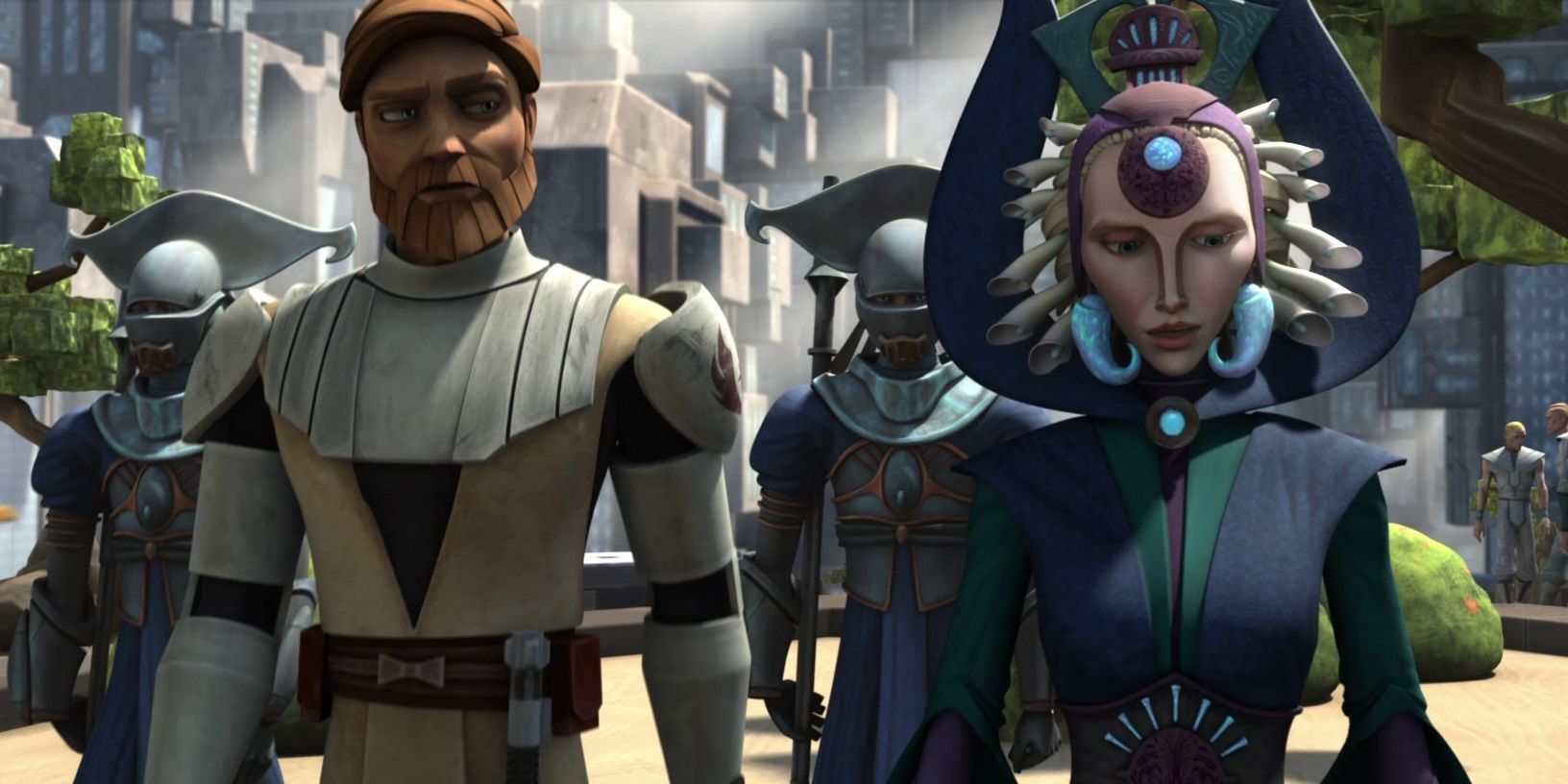 Obi-Wan and Satine in Star Wars The Clone Wars