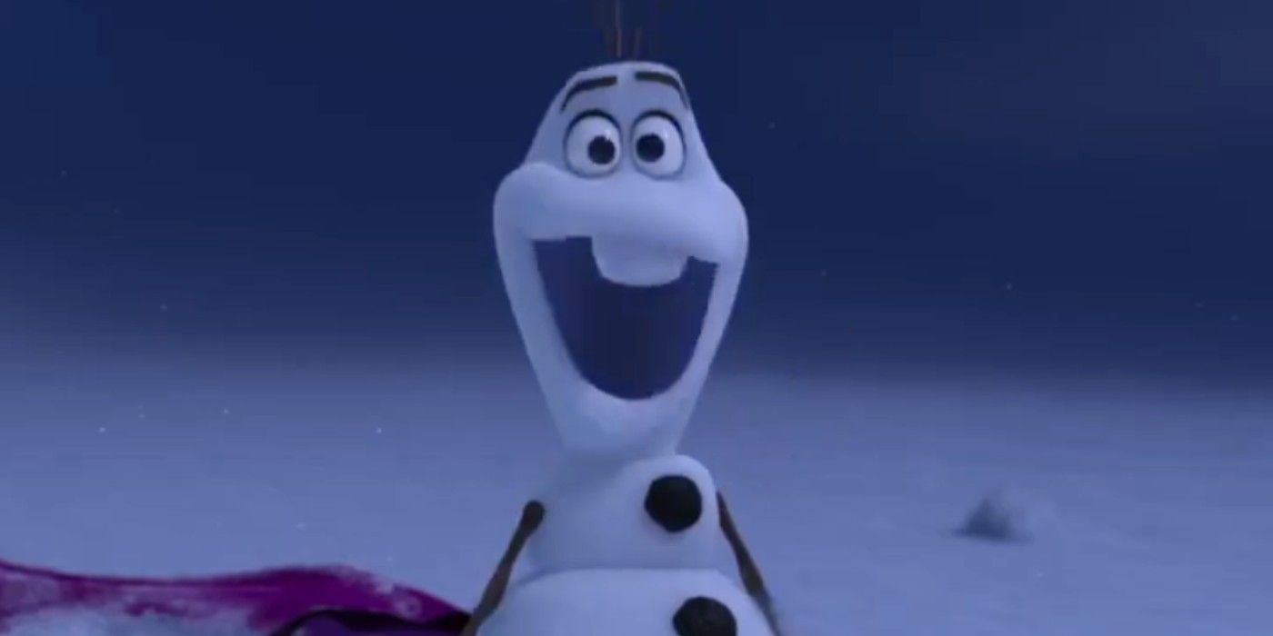 Olaf without his carrot nose in Once Upon a Snowman