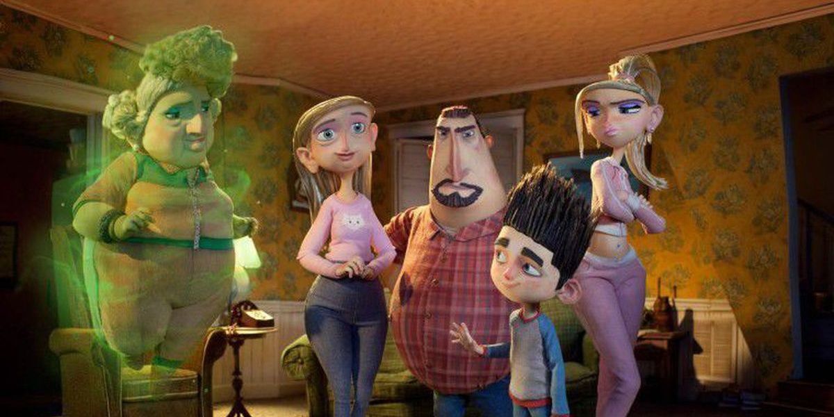 Norman with his family and a ghost in ParaNorman