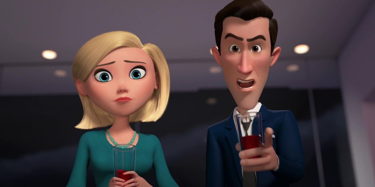 Leslie Mann's character Patty with her husband in Mr Peabody and Sherman