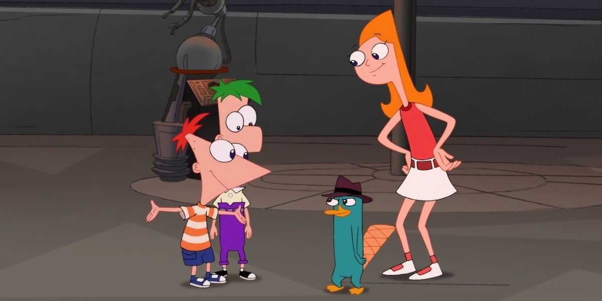 Phineas, Ferb, Candance, and Perry the Platapus