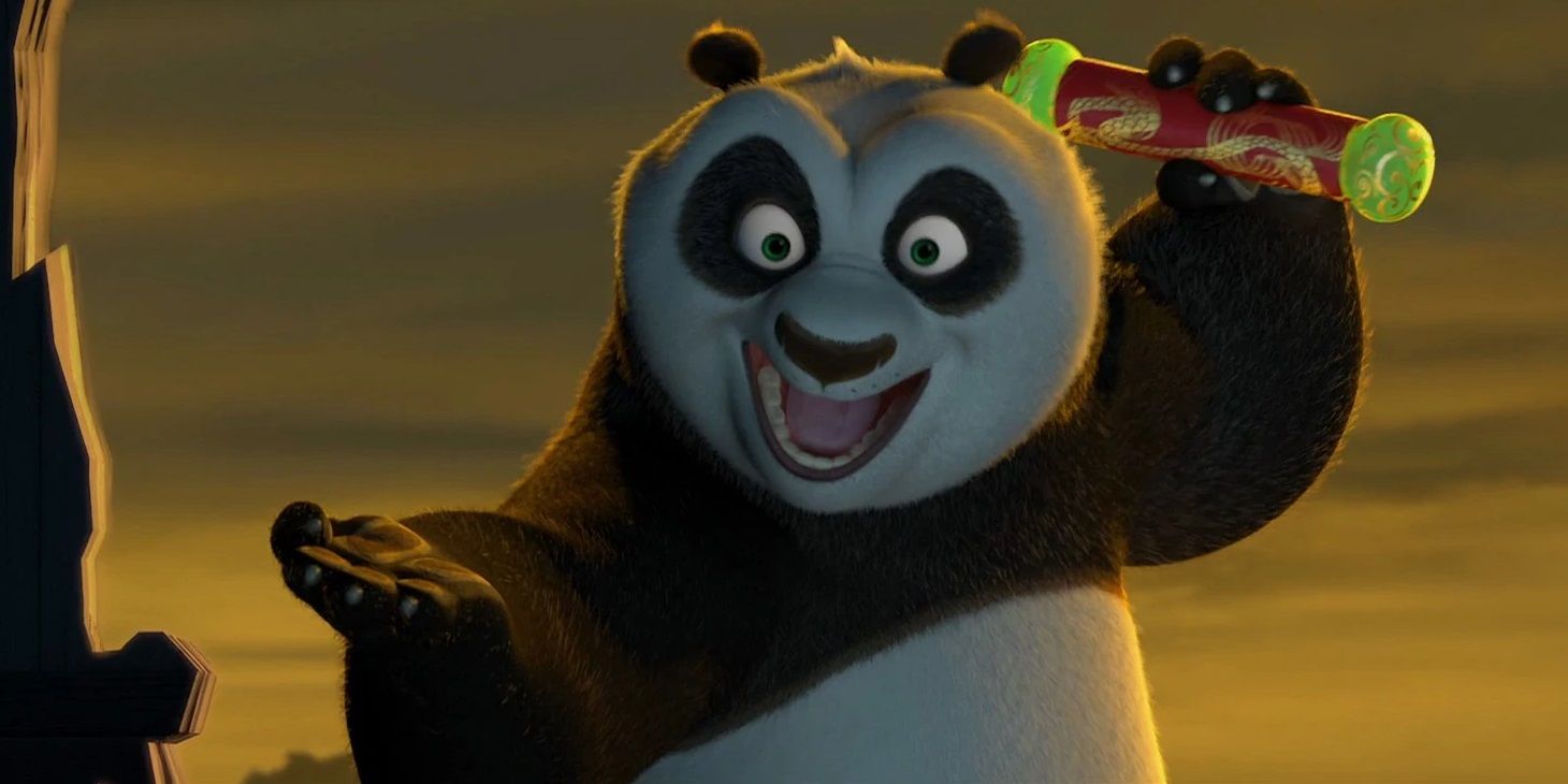 Po taunts with the Dragon Scroll in Kung Fu Panda