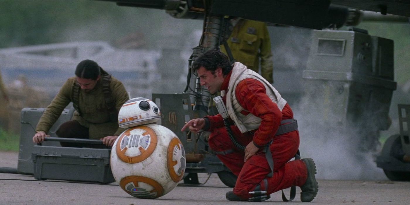 Poe and BB8 in The Force Awakens